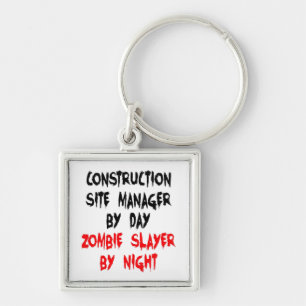 Zombie Slayer Construction Site Manager Key Ring