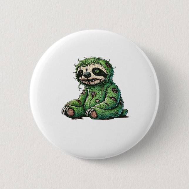 Zombie Sloth Halloween Zombie Sloth Zombie Lover C 6 Cm Round Badge (Front)