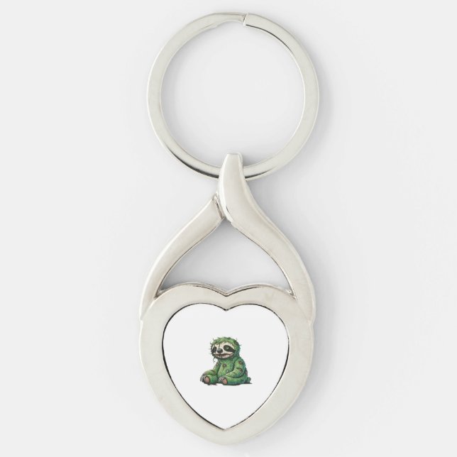 Zombie Sloth Halloween Zombie Sloth Zombie Lover C Key Ring (Front)