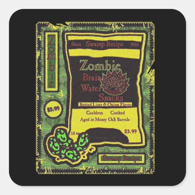 Zombie Snacks Square Sticker (Front)