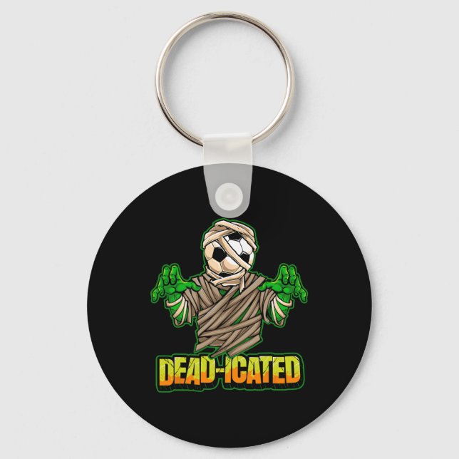Zombie Soccer Player Scary Soccer Halloween  Key Ring (Front)
