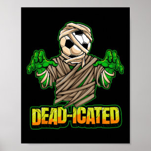 Zombie Soccer Player Scary Soccer Halloween Poster