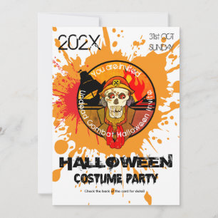 Zombie Soldier Halloween Costume Party Invitation