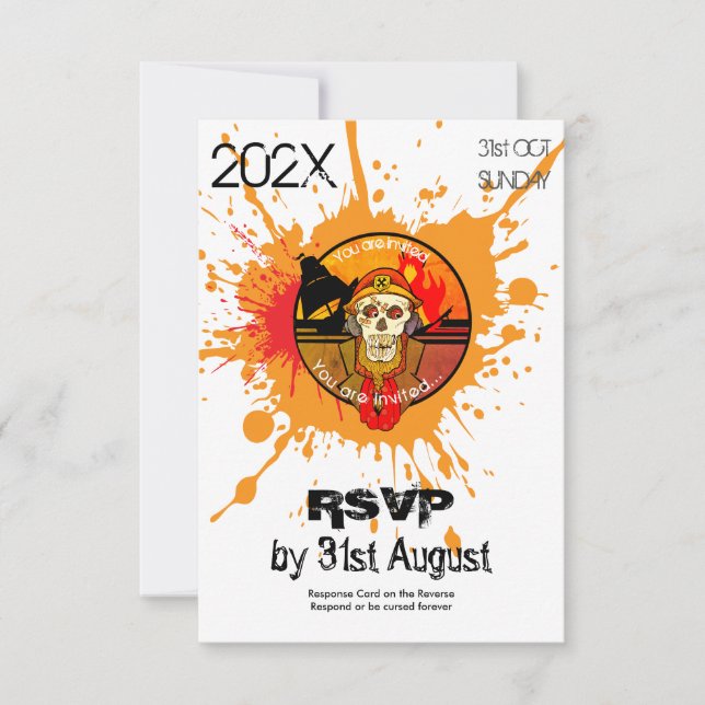 Zombie Soldier Halloween Costume Party RSVP Invitation (Front)