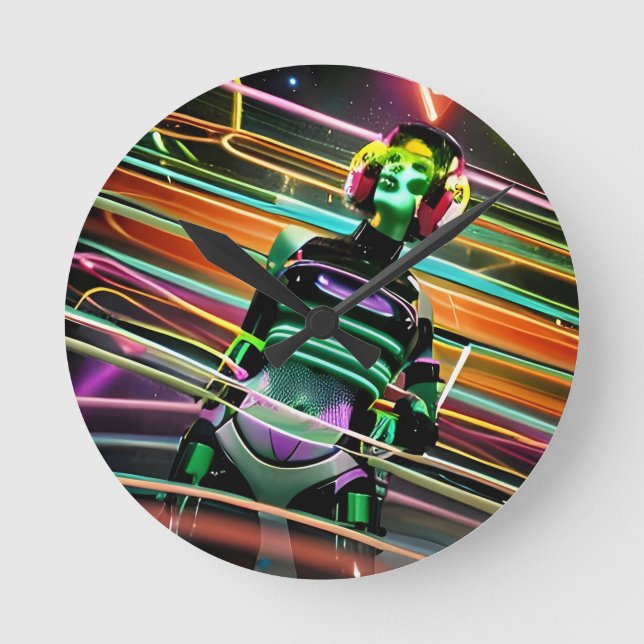 Zombie Space Disco Round Clock (Front)