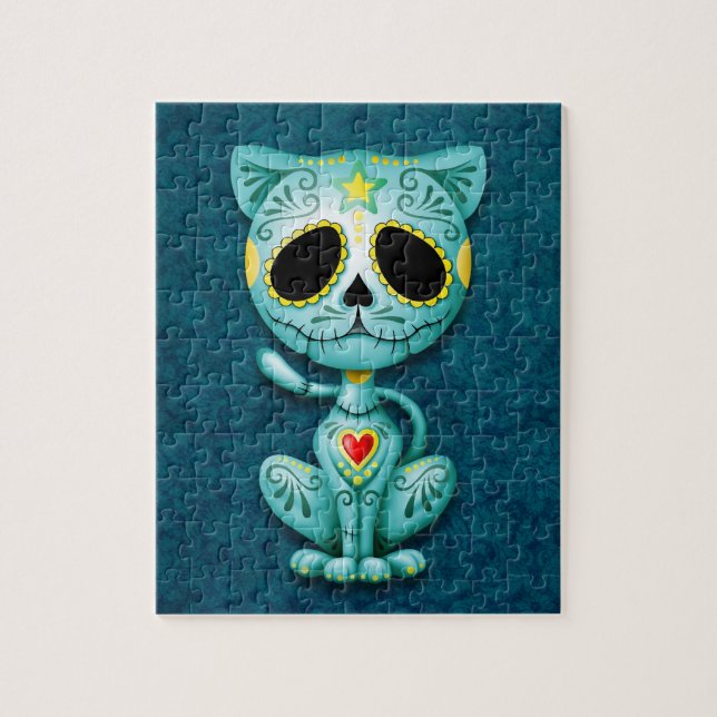 Zombie Sugar Kitten, blue Jigsaw Puzzle (Vertical)