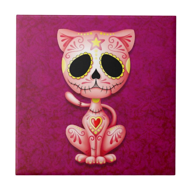 Zombie Sugar Kitten, pink Tile (Front)