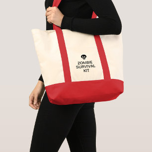 Zombie Survival Kit Classic Horror Typography Tote Bag
