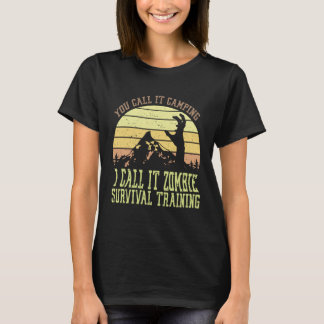 Zombie Survival Training Camping Vintage Retro Hal T-Shirt