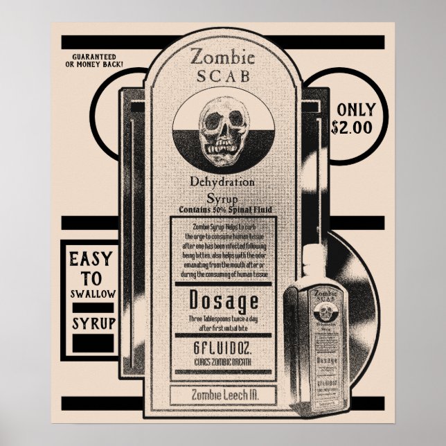 Zombie Syrup Poster (Front)