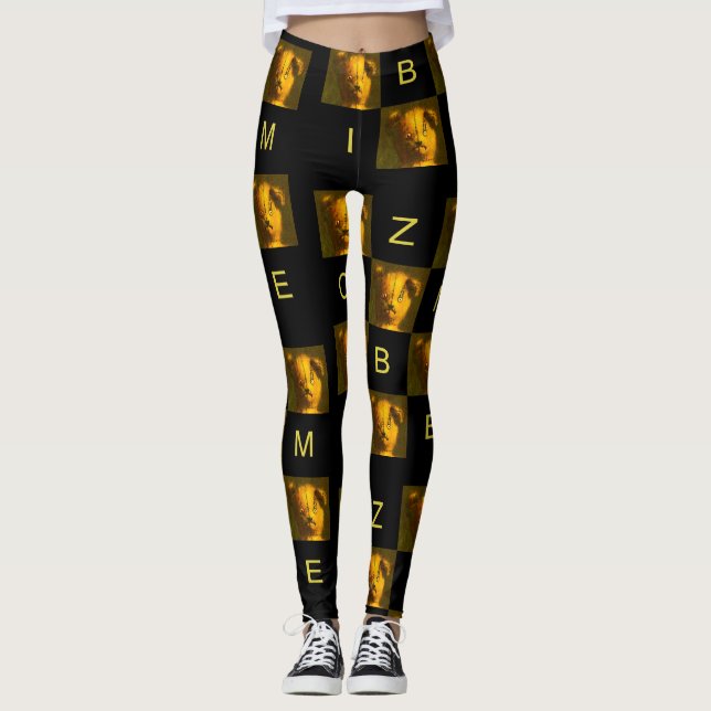 Zombie Teddy Bear Design Leggings (Front)