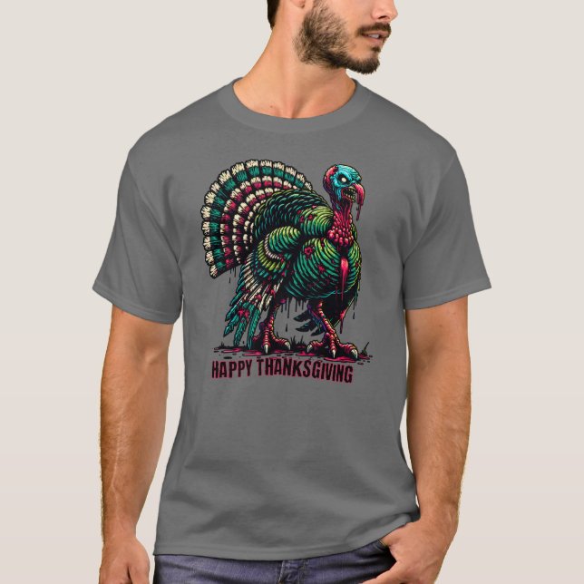 Zombie Thanksgiving Turkey T-Shirt (Front)