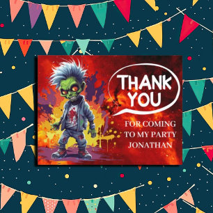 zombie-themed boy party THANK YOU  Postcard