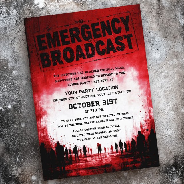 Zombie themed Halloween party Invitation (Zombie themed Halloween party Invitation)