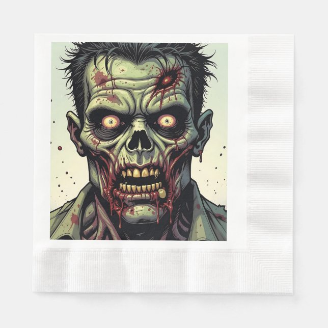 Zombie Themed Halloween Party Napkin (Front)