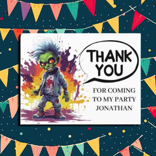 zombie-themed kids party THANK YOU  Postcard