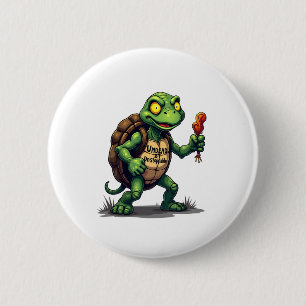 Zombie Turtle 6 Cm Round Badge