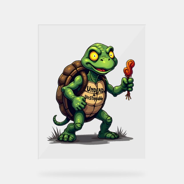 Zombie Turtle Acrylic Sign (Front)