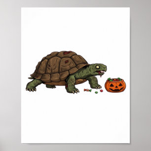 Zombie Turtle Candy Crawl - Spooky Slow Halloween Poster