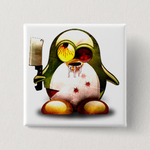 Zombie Tux (Linux Tux) 15 Cm Square Badge