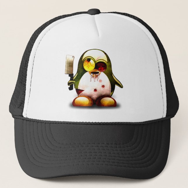 Zombie Tux (Linux Tux) Trucker Hat (Front)