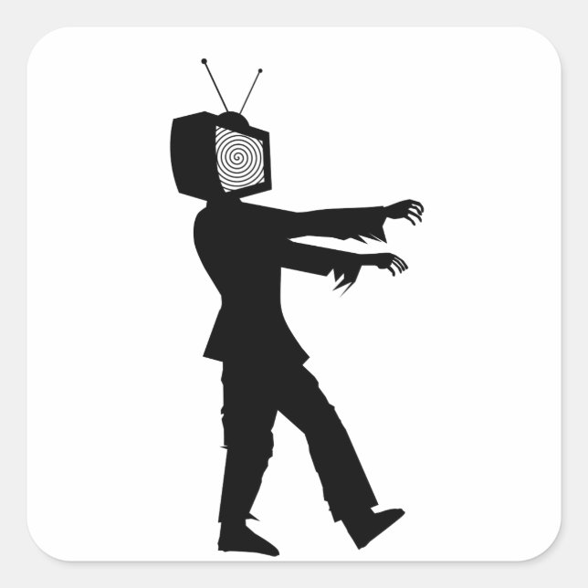 Zombie TV Square Sticker (Front)