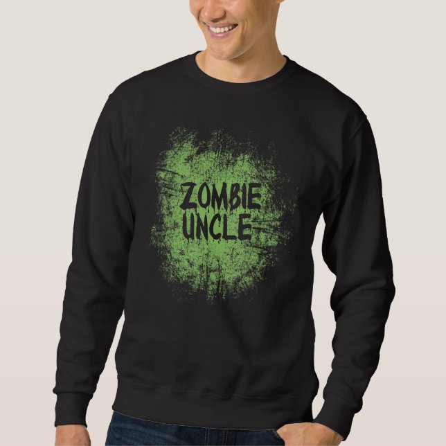 Zombie uncle cool lazy halloween costume zombies f sweatshirt (Front)