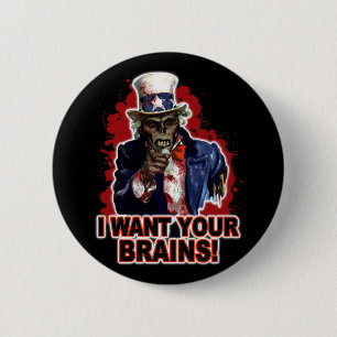 Zombie Uncle Sam 6 Cm Round Badge