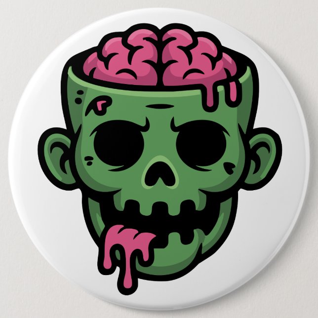 Zombie Undead  6 Cm Round Badge (Front)