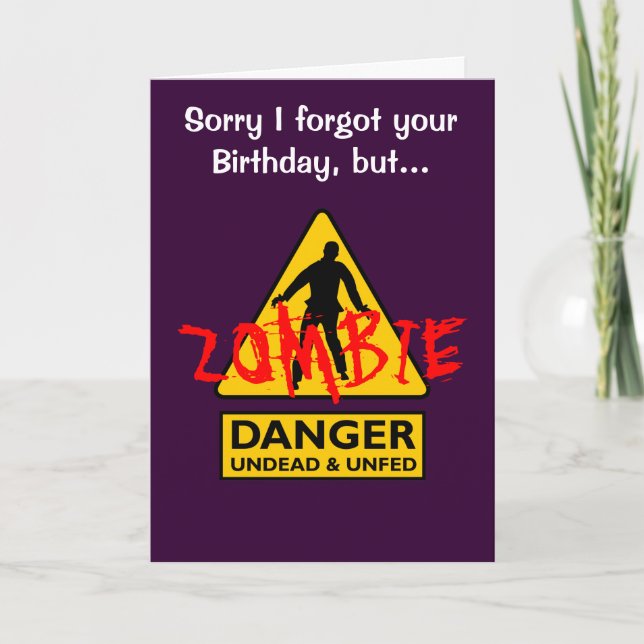 Zombie Undead and Unfed Birthday Card (Front)