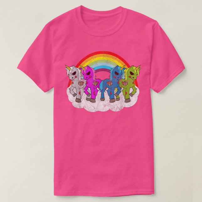 Zombie Unicorn Apocalypse Creatures Halloween Zomb T-Shirt (Design Front)