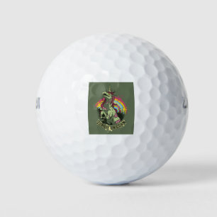 Zombie unicorn golf balls