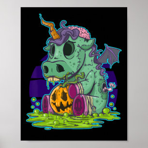 Zombie Unicorn Halloween Costume Ghost-Mummy  Poster