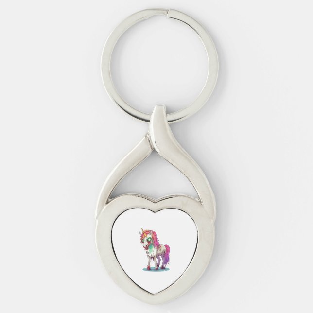  Zombie Unicorn Key Ring (Front)