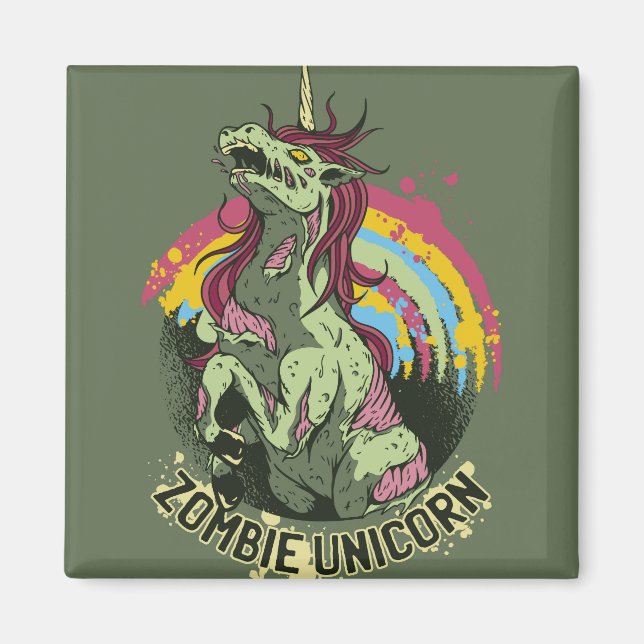 Zombie unicorn magnet (Front)