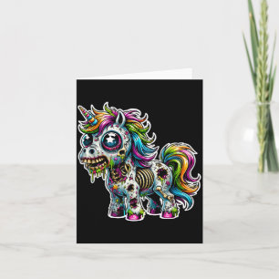 Zombie Unicorn Scary Halloween Horror Monster Card