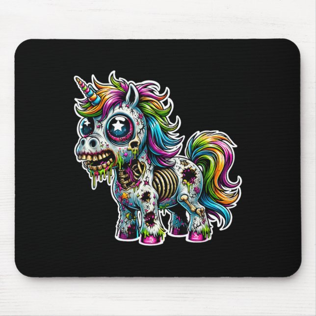 Zombie Unicorn Scary Halloween Horror Monster Mouse Pad (Front)