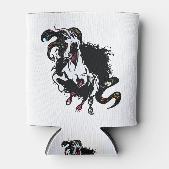 Zombie Unicorn Standing Can Cooler (Front)