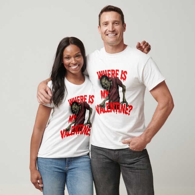 Zombie Valentine Horror Design T-Shirt (Unisex)