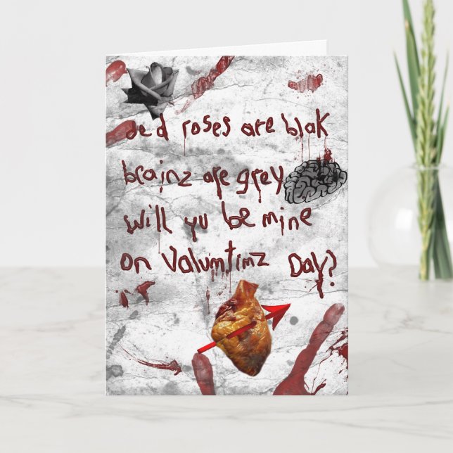 zombie valentine peom holiday card (Front)