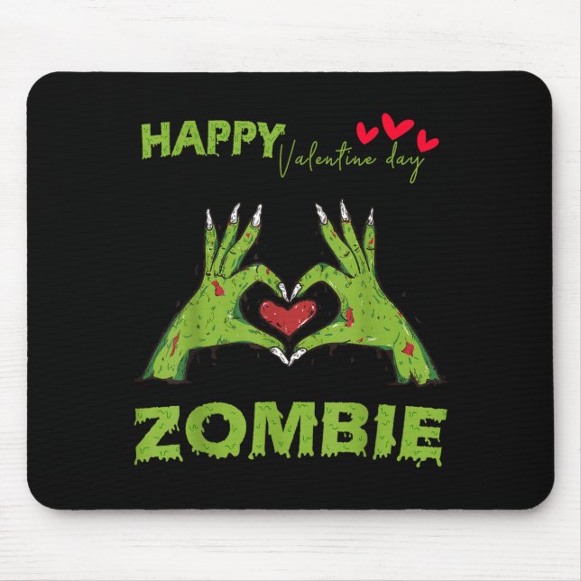Zombie Valentine's Day Hand Shape A Heart Hallowee Mouse Pad (Front)