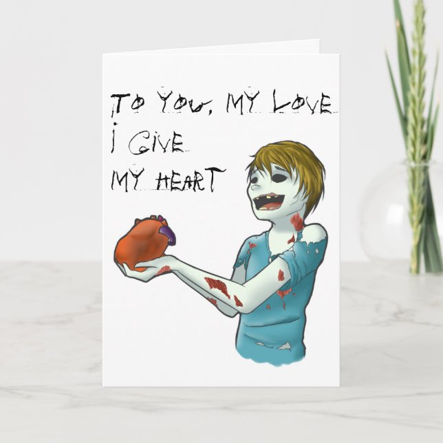 Zombie Valentines Day Holiday Card (Front)