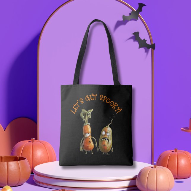 Zombie vegetables black Halloween  Tote Bag (Creator Uploaded)