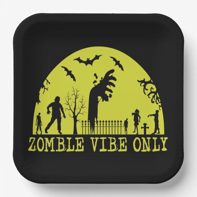 Zombie Vibes Only  Paper Plate (Front)