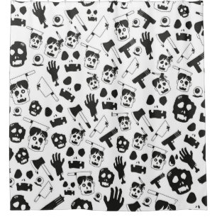 Zombie vintage Seamless Pattern Background theme Shower Curtain