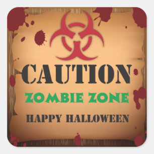 Zombie Virus Halloween Party Square Sticker