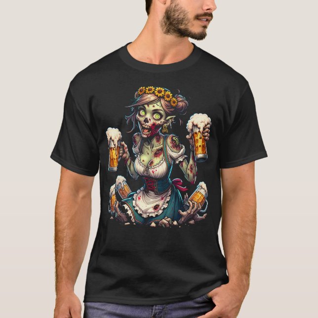 Zombie Waitress Dirndl T-Shirt (Front)