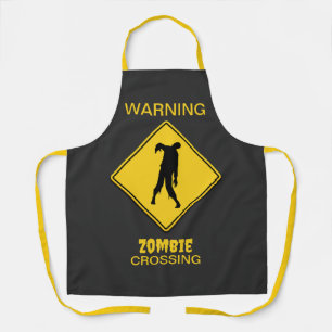 Zombie Warning Halloween Apron