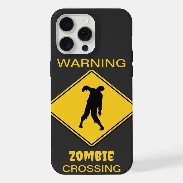 Zombie Warning Halloween iPhone Case (Back)