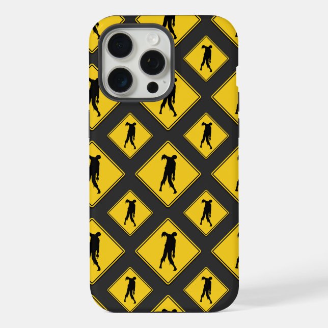 Zombie Warning Halloween iPhone Case (Back)